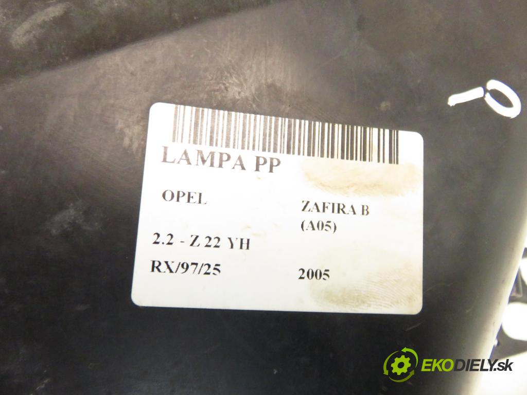 OPEL ZAFIRA B (A05) MINIVAN 2005 110,00 2.2 150 - Z 22 YH 2198,00 Svetlo PP