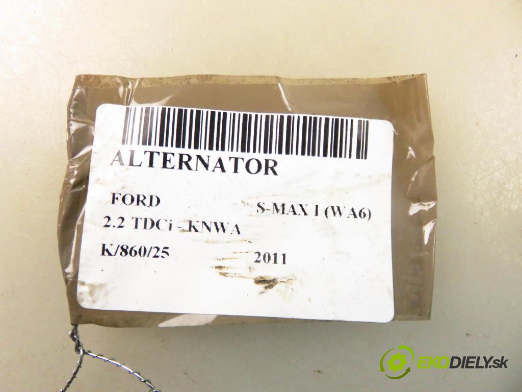 FORD S-MAX (WA6) MINIVAN 2011 147,00 2.2 TDCi - KNWA 2179,00 Alternátor 6G9N10300ADB ; 0121615021 (Alternátory)