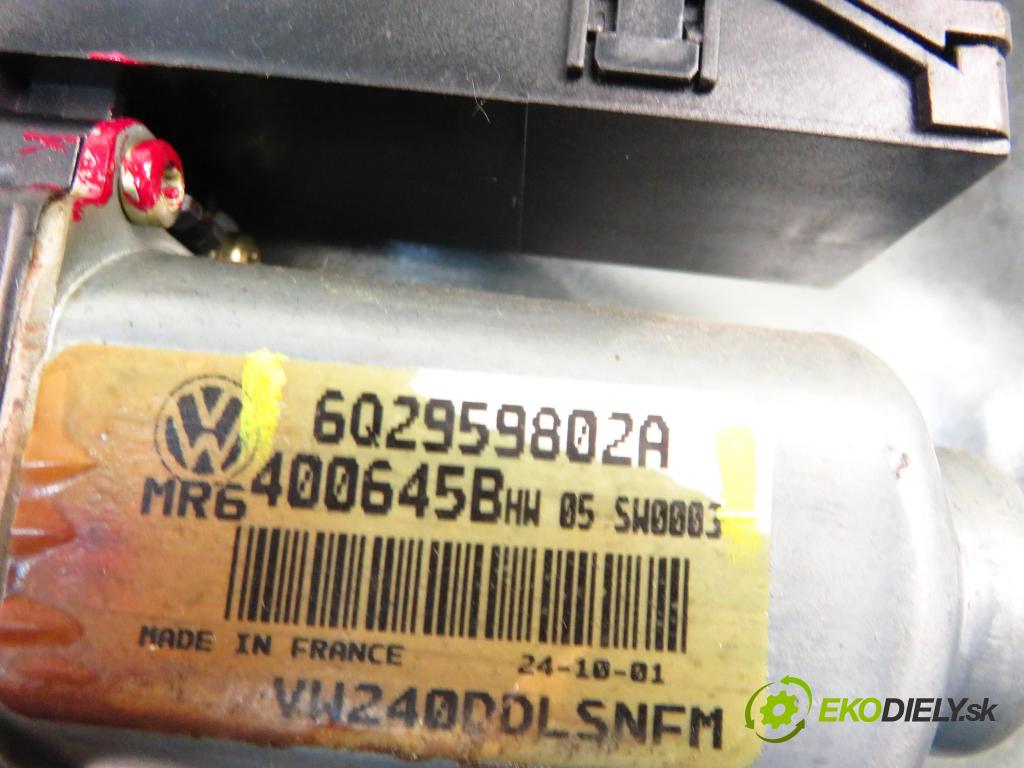 VW POLO (9N_) HB 2003 47,00 1.2 12V 64 - AZQ 1198,00 mechanismus oken 6Q4837461G ; 6Q2959802A ; 6Q4837755