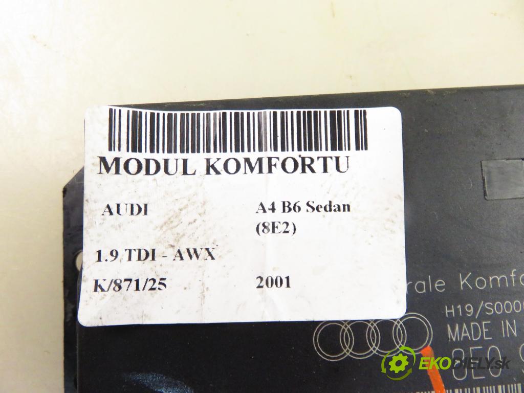 AUDI A4 (8E2, B6) SEDAN 2001 96,00 1.9 TDI PD 130 - AWX 1896,00 MODUL komfortu 8E0959433AJ