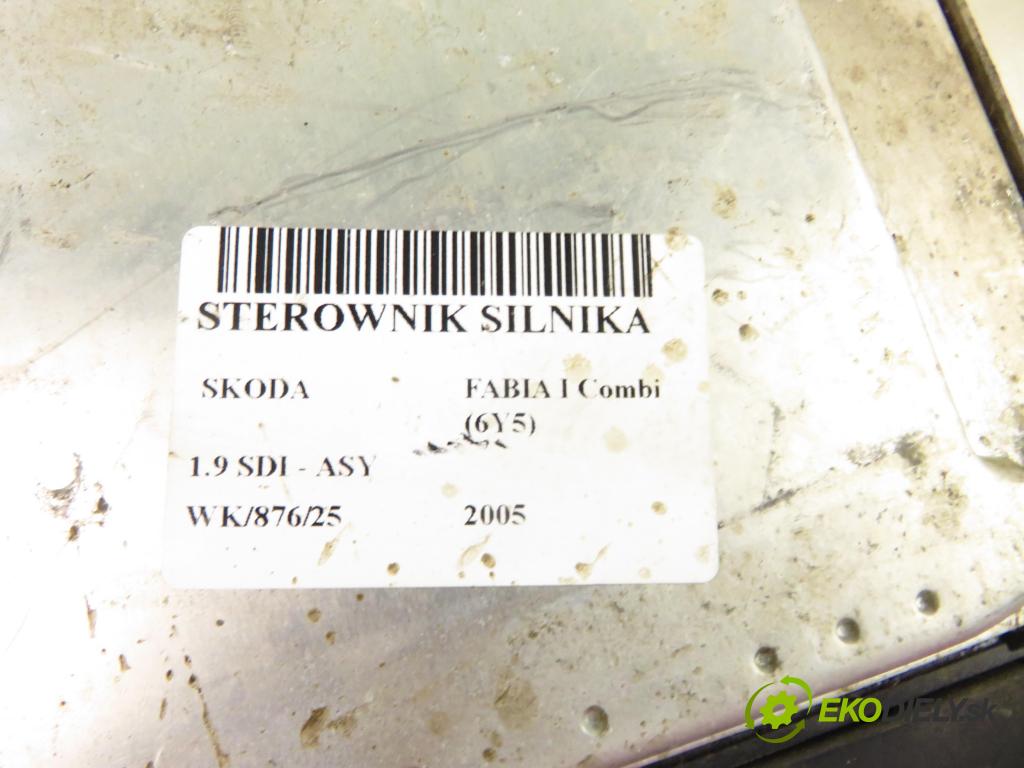 SKODA FABIA I Combi (6Y5) KOMBI 2005 47,00 1.9 SDI 64 - ASY 1896,00 Riadiaca jednotka Motor 038906012HR ; 0281011321
