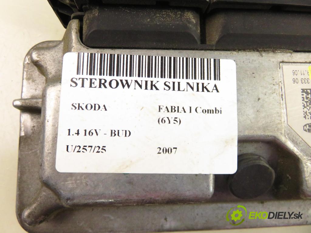 SKODA FABIA I Combi (6Y5) KOMBI 2007 59,00 1.4 16V - BUD 1390,00 Riadiaca jednotka Motor 03C906024AB ; IAW4HVAB