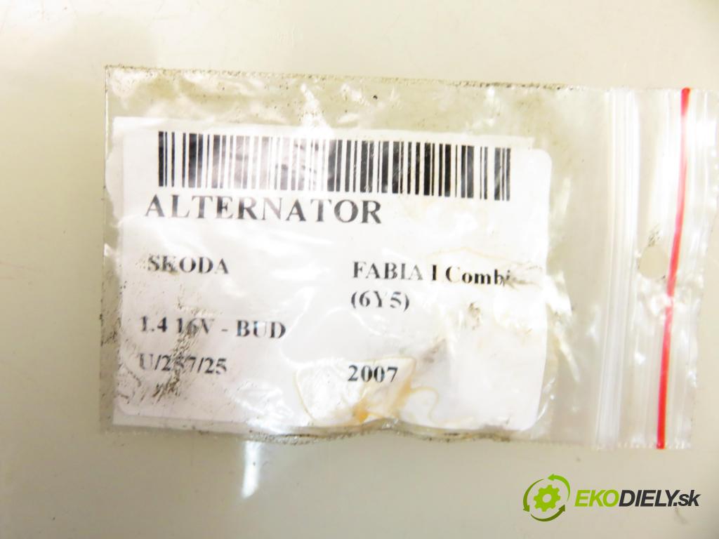 SKODA FABIA I Combi (6Y5) KOMBI 2007 59,00 1.4 16V - BUD 1390,00 Alternátor 037903025M ; 0124325013 (Alternátor)