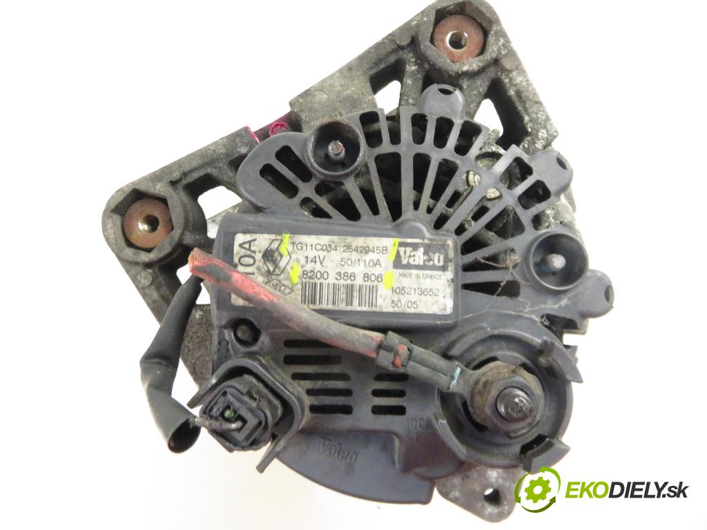 RENAULT CLIO II (BB_, CB_) HB 2006 50,00 1.5 dCi 68 - K9K 714 1461,00 Alternátor 8200386806 ; 2542945B ; TG11C034 (Alternátor)