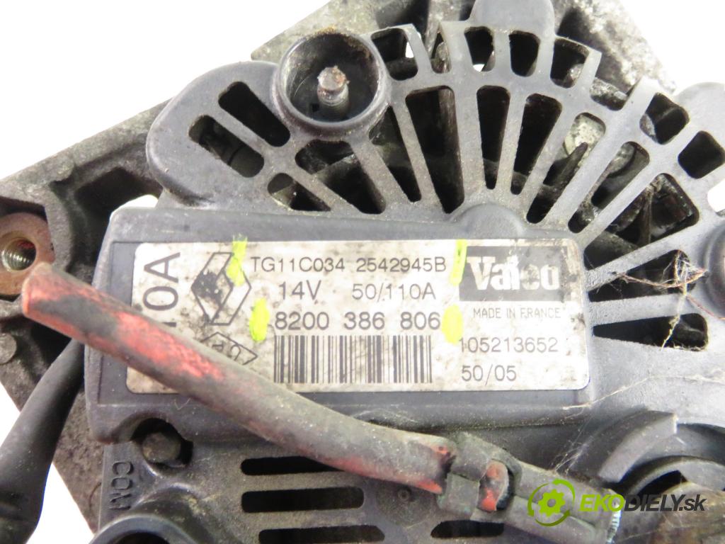 RENAULT CLIO II (BB_, CB_) HB 2006 50,00 1.5 dCi 68 - K9K 714 1461,00 Alternátor 8200386806 ; 2542945B ; TG11C034 (Alternátor)