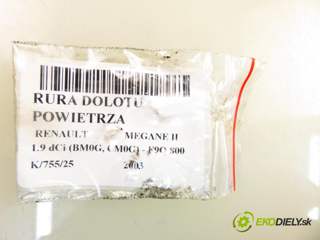 RENAULT MEGANE II (BM0/1_, CM0/1_) HB 2003 88,00 1.9 dCi 120 - F9Q 800 1870,00 Rúra intercoolera turba 8200201617B ; 8200363471