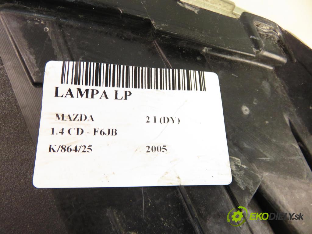 MAZDA 2 (DY) HB 2005 50,00 1.4 CD - F6JA 1399,00 Svetlo LP 3M7113W030AG
