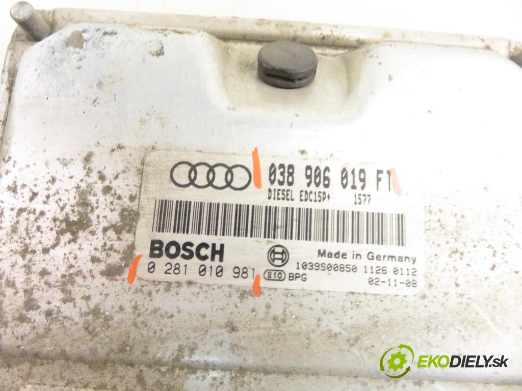AUDI A3 (8L1) HB 2002 96,00 1.9 TDI quattro - ASZ 1896,00 Riadiaca jednotka Motor 0281010981 ; 038906019FT