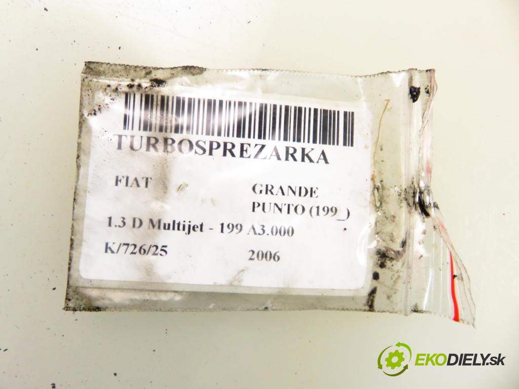 FIAT GRANDE PUNTO (199_) HB 2006 66,00 1.3 D Multijet 90 - 199 A3.000 1248,00 Turbodúchadlo 55198317 ; 54359700014 (Turbodúchadlo (kompletné))
