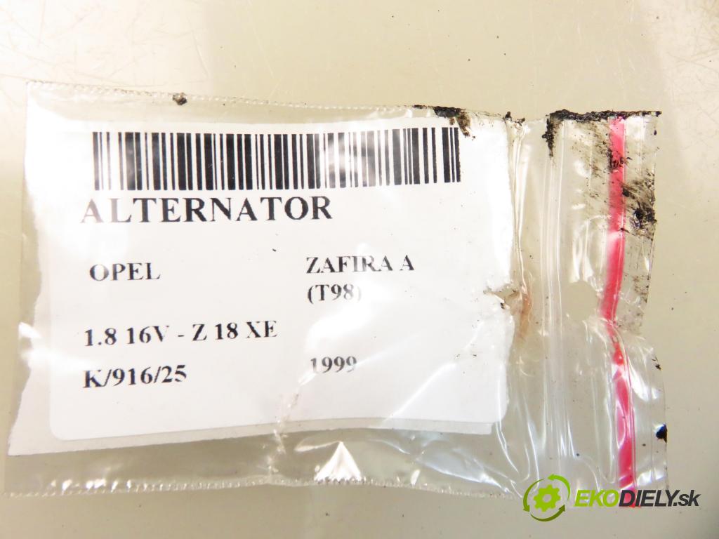 OPEL ZAFIRA A Nadwozie Wielkopojemne (MPV) (T98)  MINIVAN 1999 92,00 1.8 16V 125 - Z 18 XE 1796,00 Alternátor 0124425009 ; 13147093 (Alternátor)