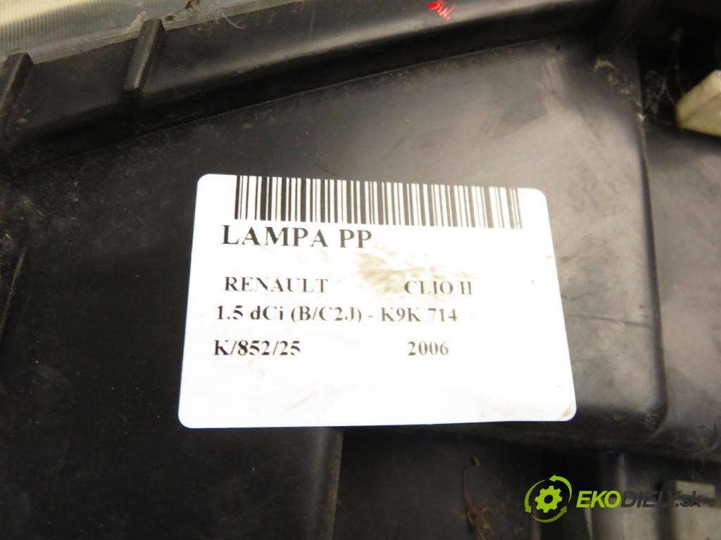 RENAULT CLIO II (BB_, CB_) HB 2006 50,00 1.5 dCi 68 - K9K 714 1461,00 Svetlo PP