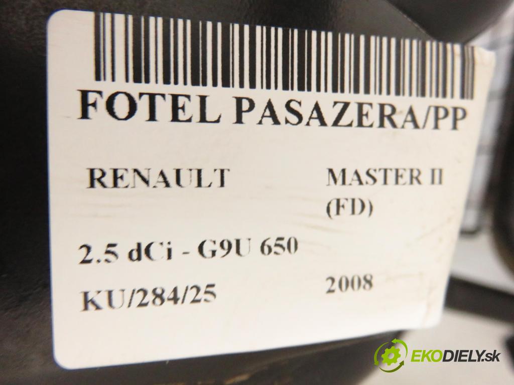 RENAULT MASTER II Skrzynia (FD) FURGON 2008 88,00 2.5 dCi 120 - G9U 650 2464,00 Sedadlo CESTUJÚCI/PP