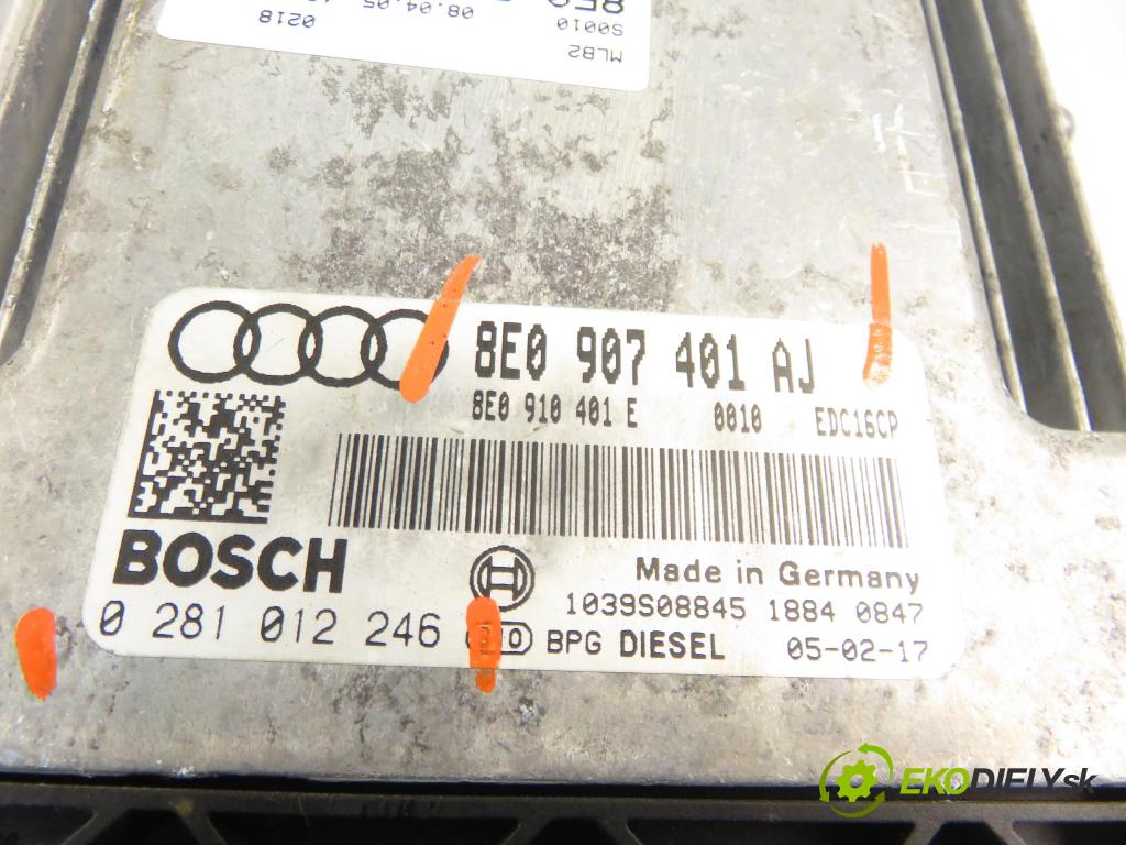 AUDI A4 Avant (8ED, B7) KOMBI 2005 150,00 3.0 TDI quattro - BKN 2967,00 Riadiaca jednotka Motor 8E0907401AJ ; 0281012246