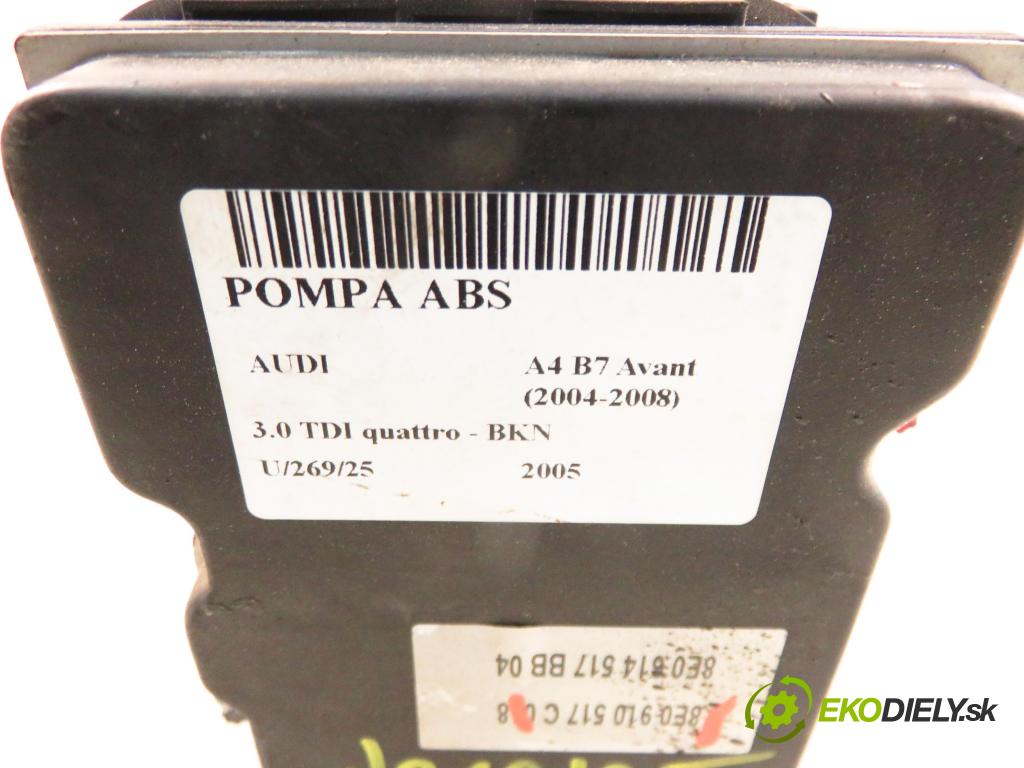 AUDI A4 Avant (8ED, B7) KOMBI 2005 150,00 3.0 TDI quattro - BKN 2967,00 Pumpa ABS 0265950467 ; 8E0910517C (Pumpa ABS)