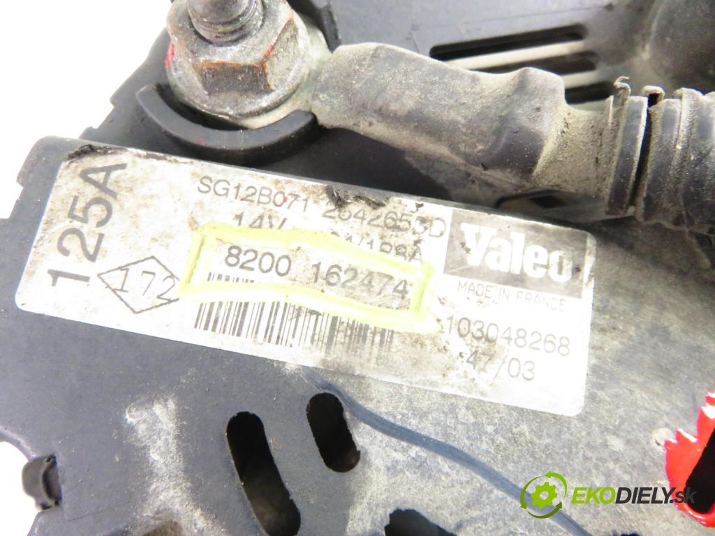 RENAULT LAGUNA II (BG0/1_) LIFTBACK 2001 88,00 1.9 dCi (BG08, BG0G) - F9Q 674 1870,00 Alternátor 8200162474 (Alternátor)