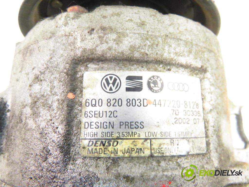 VW GOLF IV (1J1) HB 2002 81,00 1.6 FSI - BAD 1598,00 KOMPRESOR: klimatizácie 6Q0820803D ; 4472208128 (Kompresor klimatizácie)