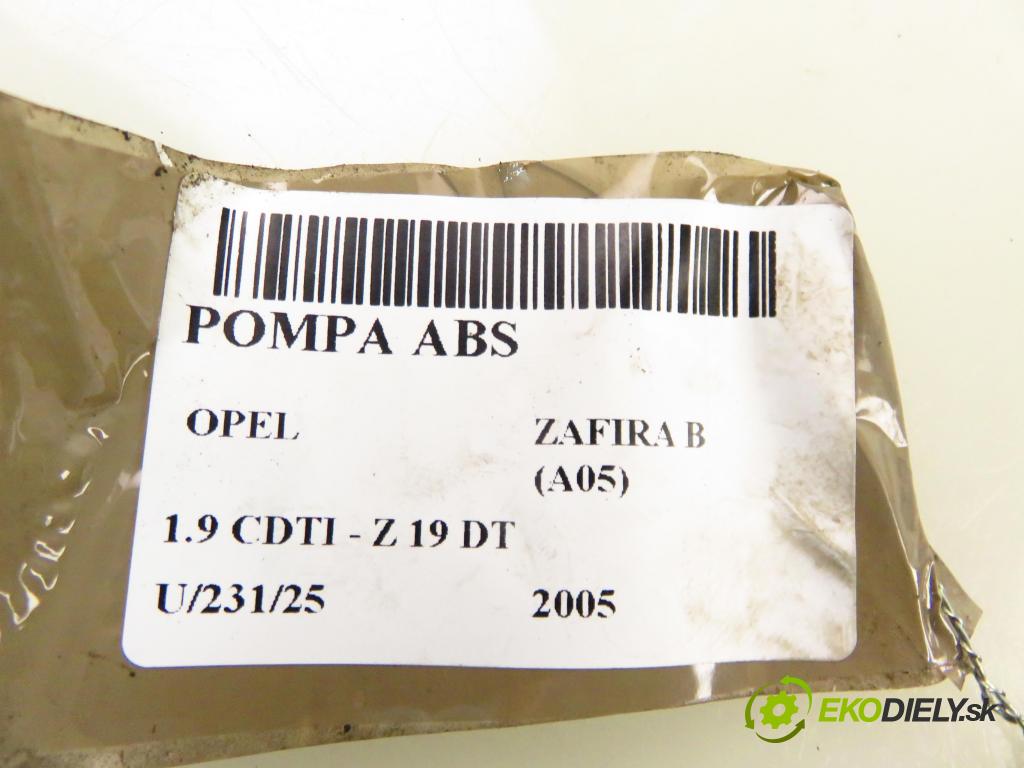 OPEL ZAFIRA B (A05) MINIVAN 2005 88,00 1.9 CDTI 8V 120 - Z 19 DT 1910,00 pumpa ABS 10097005093 ; 13157576BE ; 10020700244 (Pumpy brzdové)