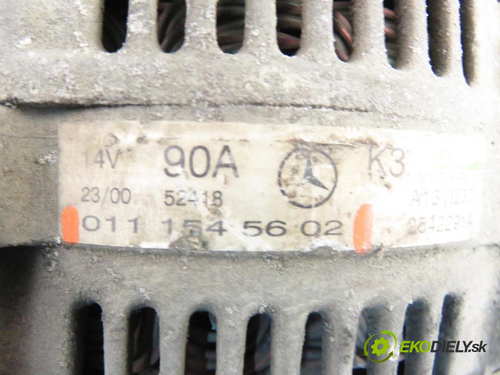 MERCEDES-BENZ KLASA A (W168) HB 1998 75,00 1.6 102 A 160  M 166.960 1598,00 Alternátor 0111545602 (Alternátor)