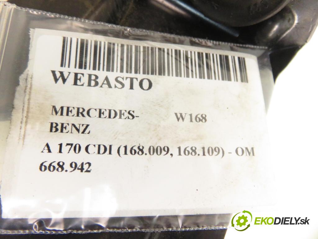 MERCEDES-BENZ KLASA A (W168) HB 2003 70,00 A 170 CDI 95 - OM 668.942 1689,00 Webasto 1685000298 ; 88662D (Webasto ohřívače)