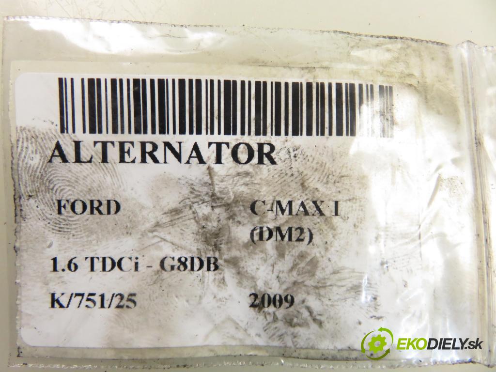 FORD C-MAX (DM2) MINIVAN 2009 80,00 1.6 TDCi - G8DB 1560,00 Alternátor  (Alternátor)