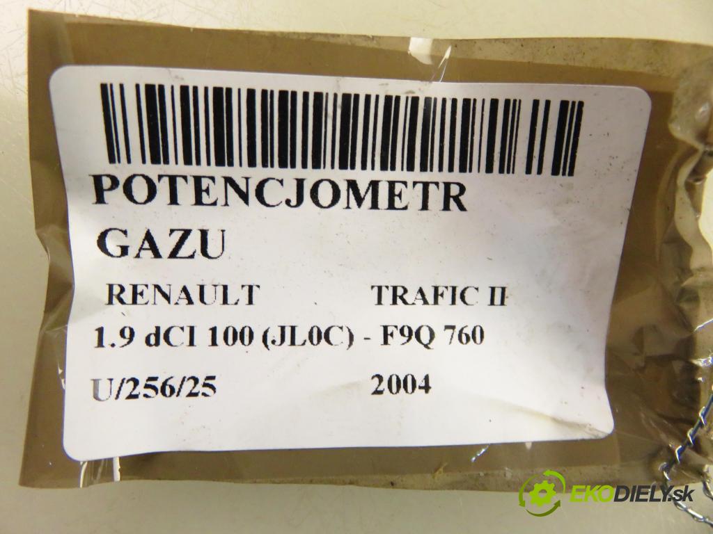 RENAULT TRAFIC II Autobus (JL) BUS 2004 74,00 1.9 dCI 100 (JL0C) - F9Q 760 1870,00 Potenciometer plynu 7700313060 (Potenciometer plynového pedálu)
