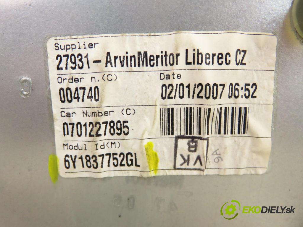 SKODA FABIA I Combi (6Y5) KOMBI 2007 59,00 1.4 16V - BUD 1390,00 mechanismus oken PPE 6Y1837752GL ; 6Y1955802