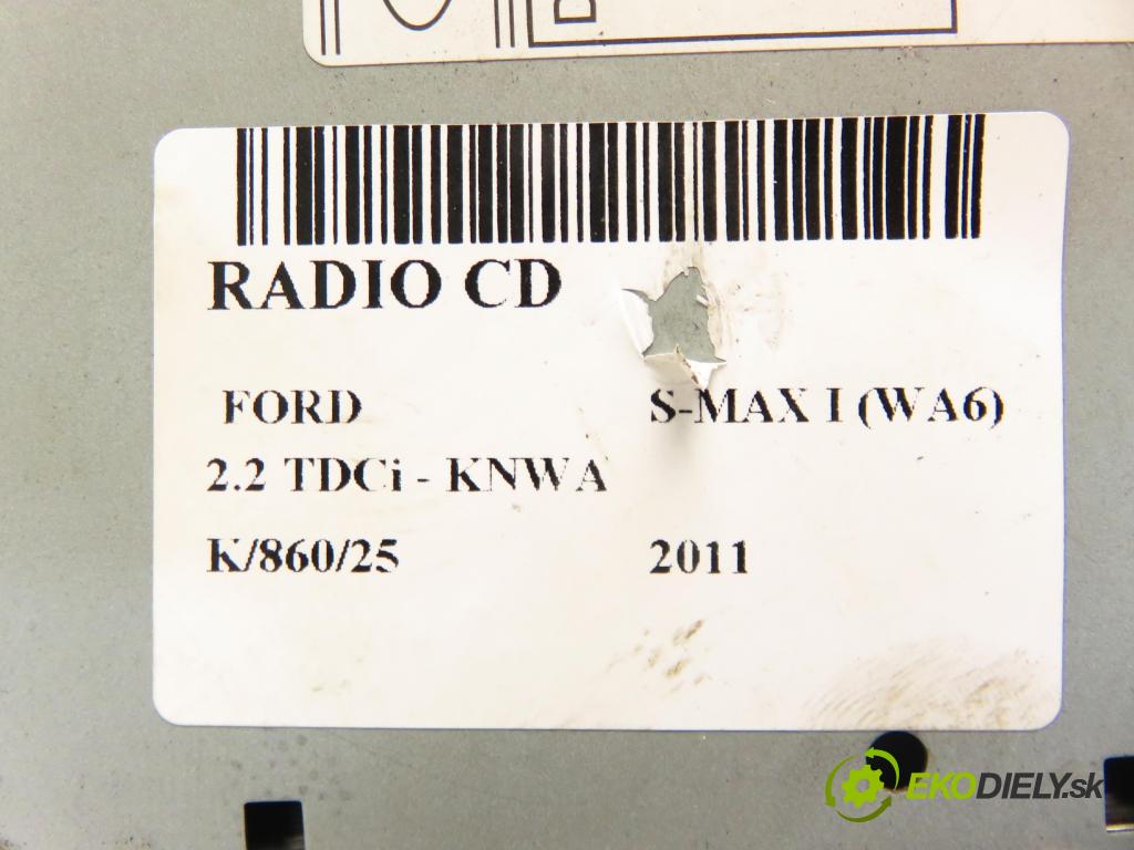 FORD S-MAX (WA6) MINIVAN 2011 147,00 2.2 TDCi - KNWA 2179,00 RADIO CD BM2T18K931EC