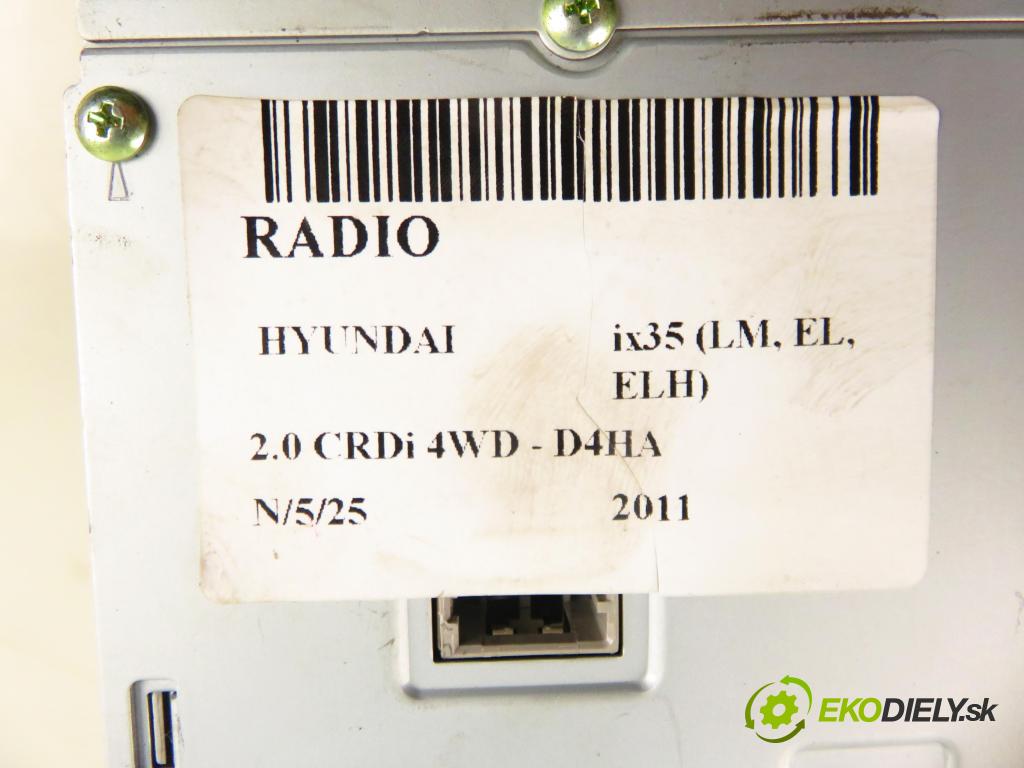 HYUNDAI ix35 (LM, EL, ELH) SUV 2011 135,00 2.0 CRDi 4WD 184 - D4HA 1995,00 RADIO CD 965602Y500TAN