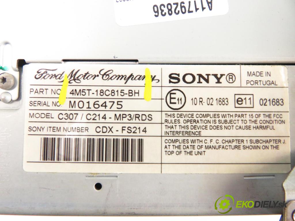 FORD FOCUS II (DA_, HCP) HB 2005 107,00 2.0 Flex 145 - SYDA 1999,00 RADIO CD 4M5T18C815BH