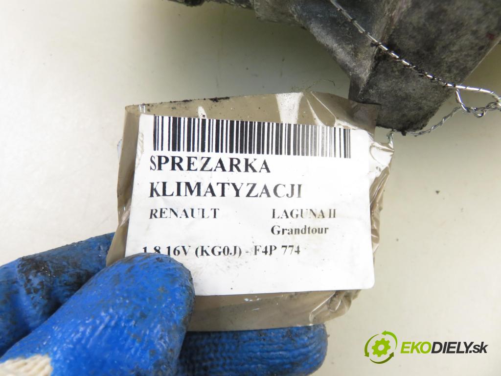 RENAULT LAGUNA II Grandtour (KG0/1_) KOMBI 2001 0,00 1.8 16V (KG0J) - F4P 774 1783,00 KOMPRESOR: klimatizace 8200021822 (Kompresor klimatizace)
