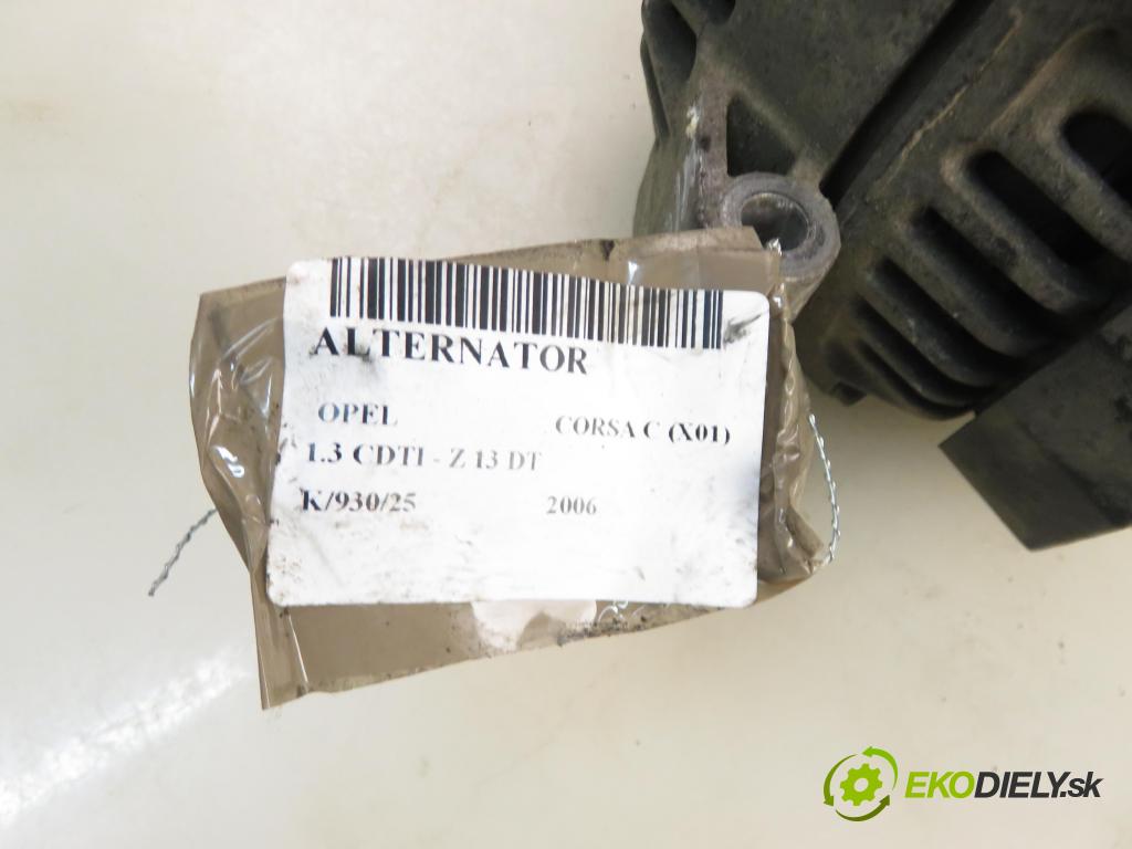 OPEL CORSA C (X01) HB 2006 51,00 1.3 CDTI - Z 13 DT 1248,00 Alternátor  (Alternátor)