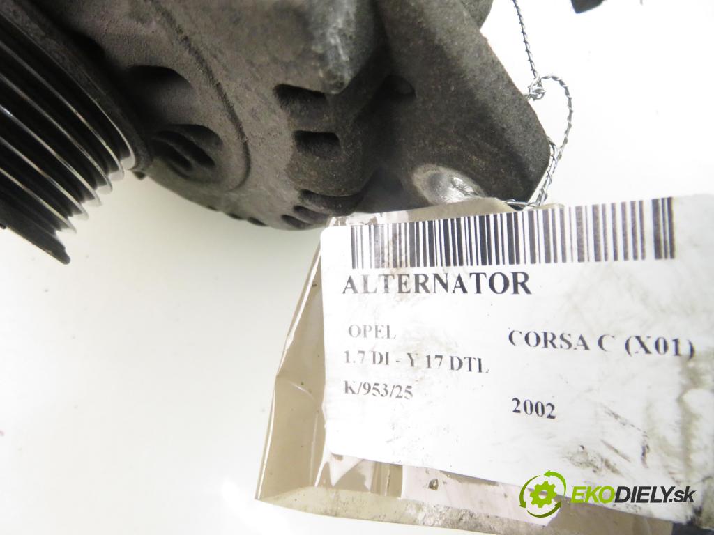 OPEL CORSA C (X01) HB 2002 48,00 1.7 DI - Y 17 DTL 1686,00 Alternátor A2011 (Alternátor)