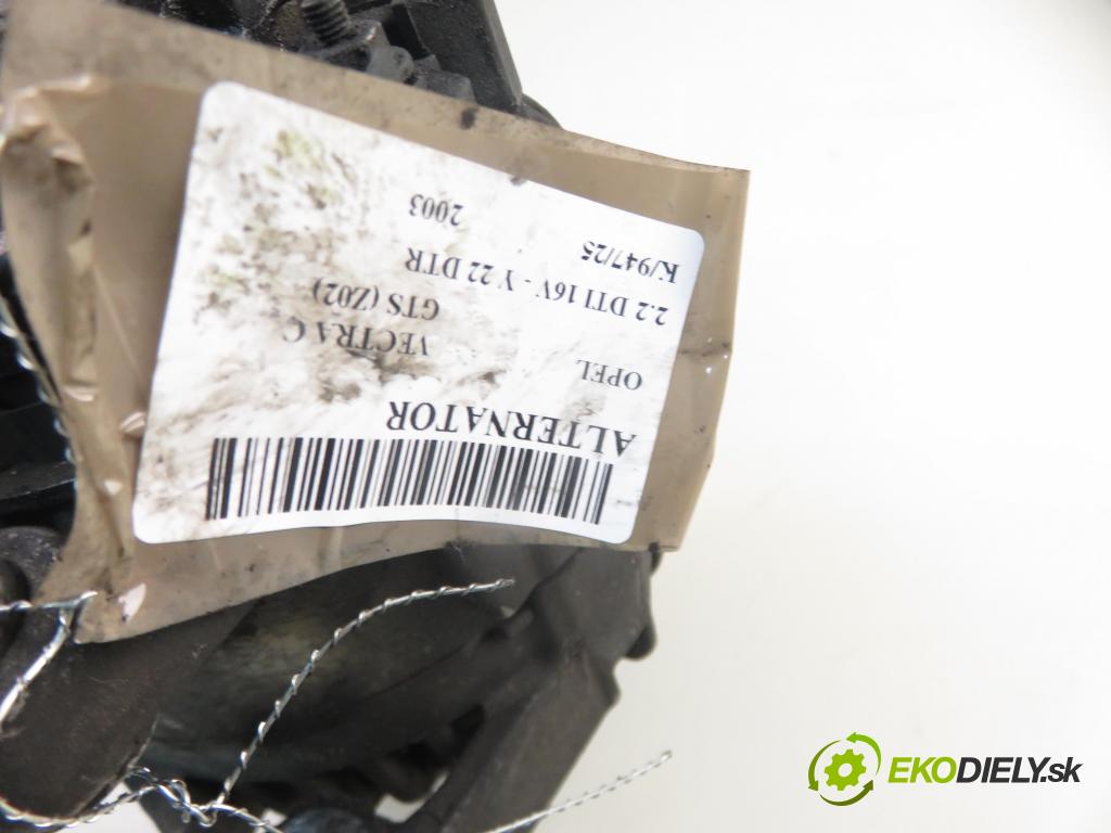 OPEL VECTRA C GTS (Z02) LIFTBACK 2003 92,00 2.2 DTI 16V 125 - Y 22 DTR 2172,00 Alternátor 13108596 ; 0124525030 (Alternátor)