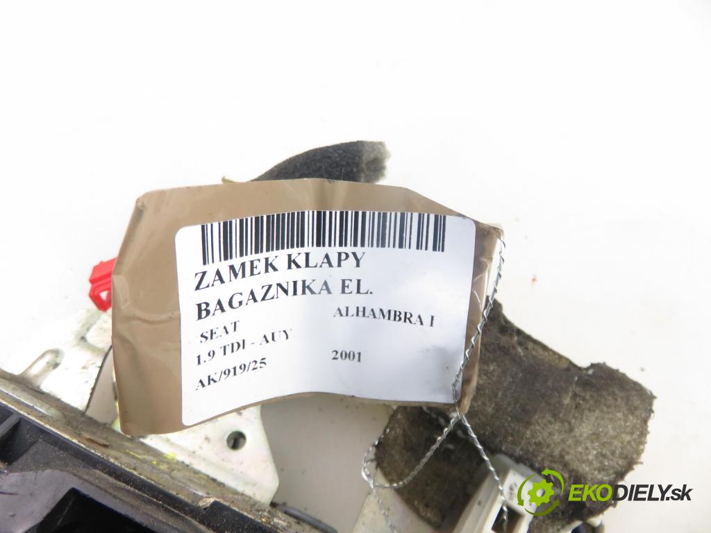 SEAT ALHAMBRA (7V8, 7V9) MINIVAN 2001 85,00 1.9 TDI PD 115 - AUY 1896,00 zámok dveří kufr EL. 7M2827501B ; 95VW431C50DC
