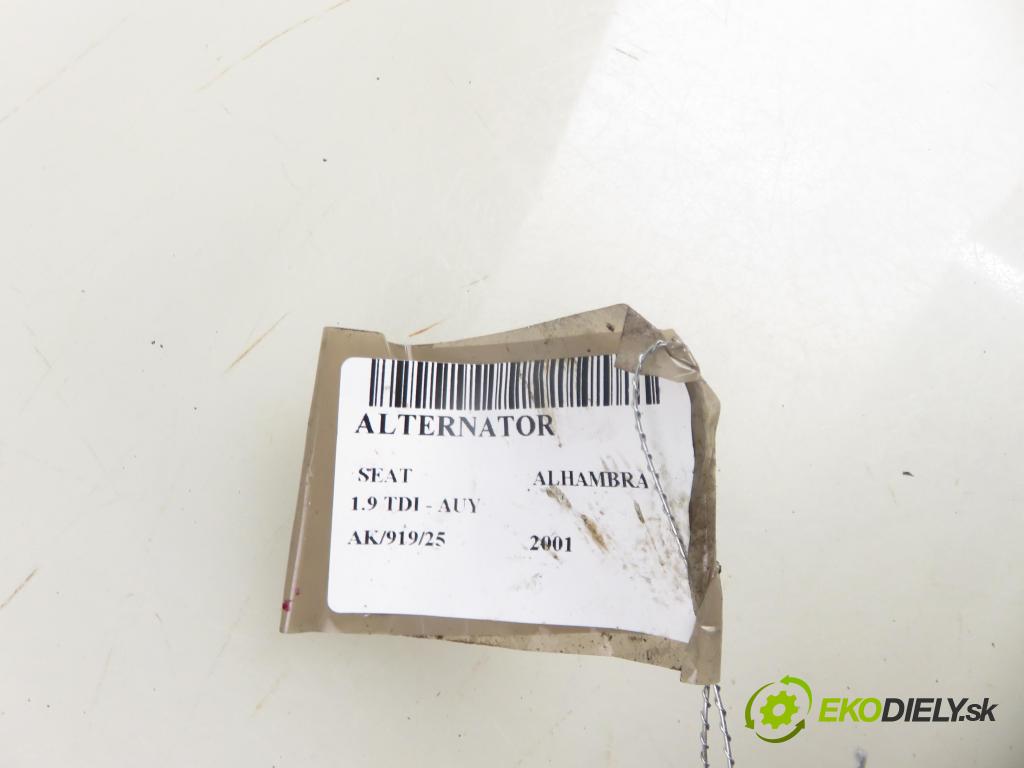 SEAT ALHAMBRA (7V8, 7V9) MINIVAN 2001 85,00 1.9 TDI PD 115 - AUY 1896,00 Alternátor 038903023L ; 0124325001 (Alternátor)