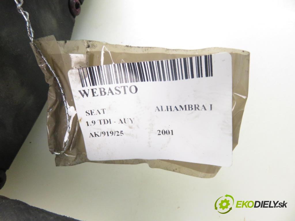 SEAT ALHAMBRA (7V8, 7V9) MINIVAN 2001 85,00 1.9 TDI PD 115 - AUY 1896,00 Webasto 7M3815071A ; YM2118K463CA (Webasto ohřívače)