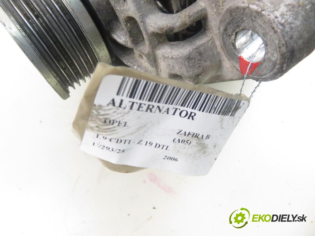 OPEL ZAFIRA B (A05) MINIVAN 2006 74,00 1.9 CDTI 8V 101 - Z 19 DTL 1910,00 Alternátor 5901259405309 (Alternátory)