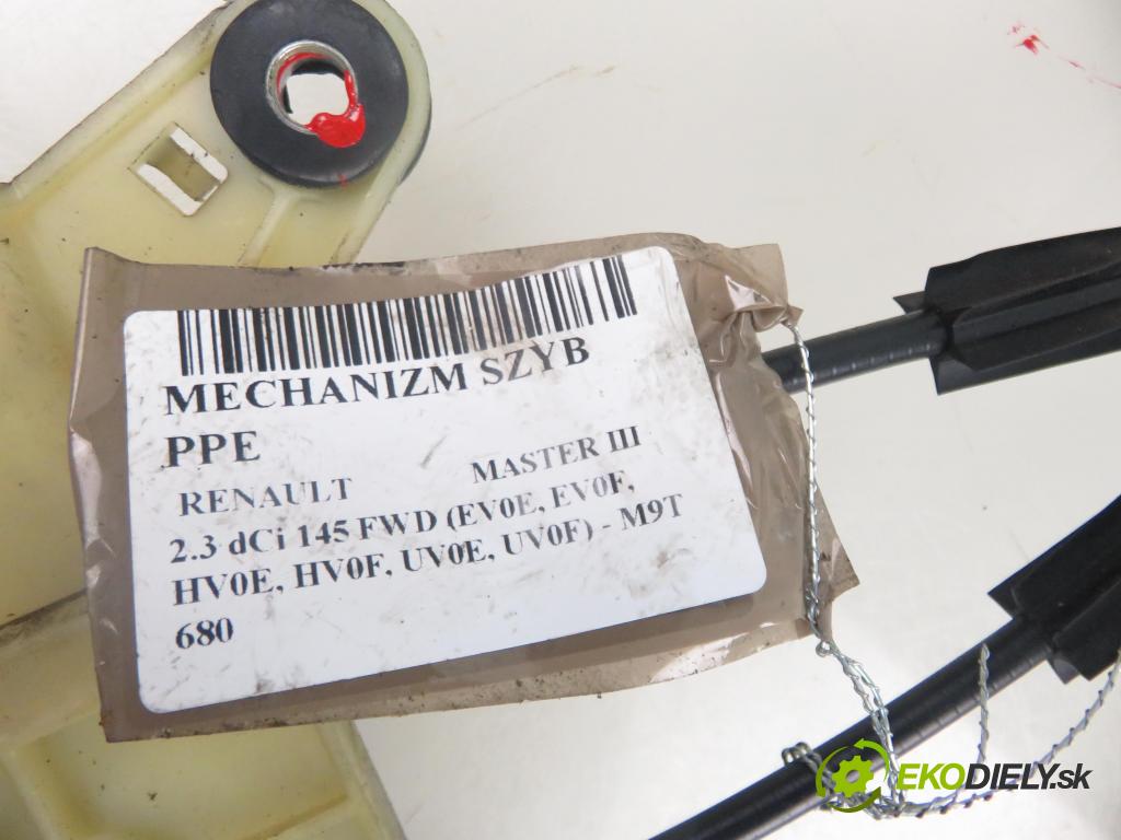 RENAULT MASTER III Platforma / podwozie (EV, HV, UV) KABINA/PLATFORMA 2012 107,00 2.3 dCi 145 FWD (EV0E, EV0F, HV0E, HV0F, UV0E, UV0 2298,00 mechanismus oken PPE 807200008R