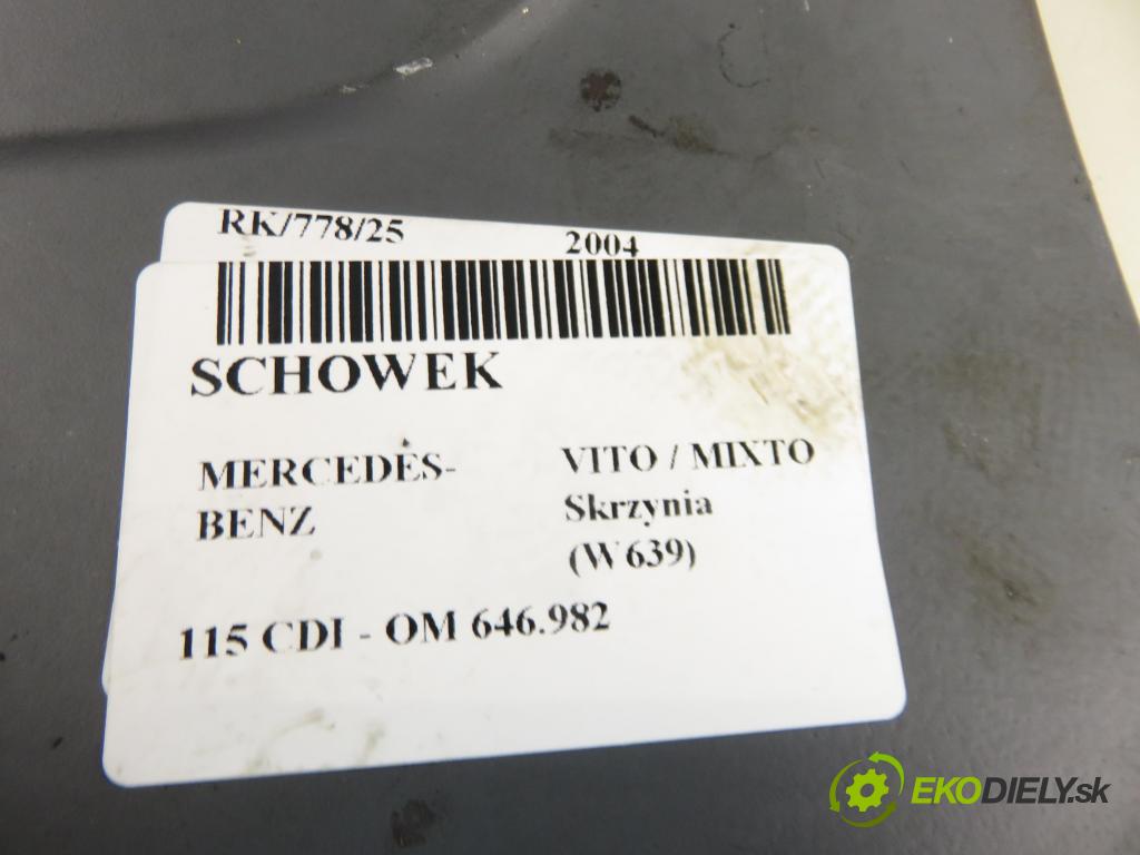 MERCEDES-BENZ VITO / MIXTO Skrzynia (W639) FURGON 2004 110,00 115 CDI 150 - OM 646.982 2148,00 Priehradka, kastlík