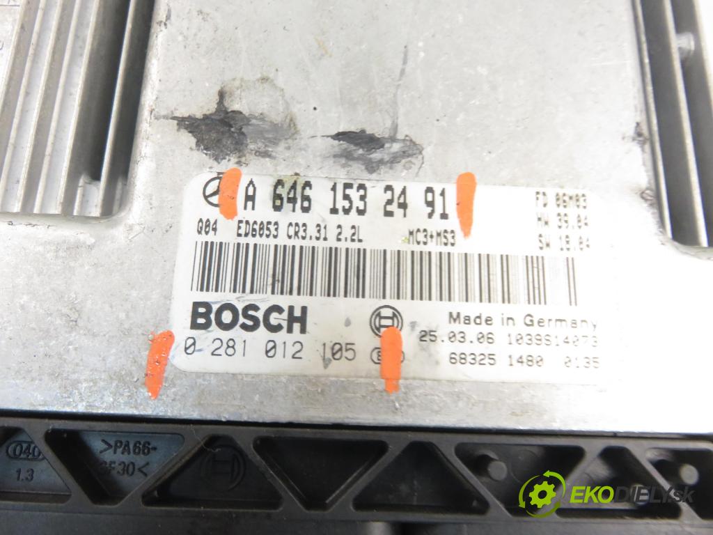 MERCEDES-BENZ VITO / MIXTO Skrzynia (W639) FURGON 2004 110,00 115 CDI 150 - OM 646.982 2148,00 Riadiaca jednotka Motor A6461532491 ; 0281012105