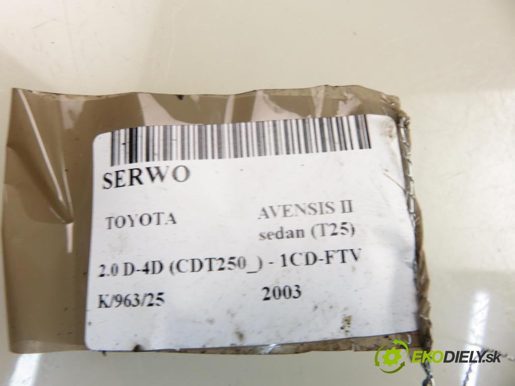 TOYOTA AVENSIS sedan (_T25_) SEDAN 2003 85,00 2.0 D-CAT 116- 1CD-FTV 1995,00 Posilovač 4720005170 ; 0204024541 (Servočerpadlo)