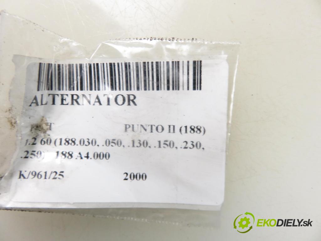 FIAT PUNTO (188_) HB 2000 44,00 1.2 60 - 188 A4.000 1242,00 Alternátor  (Alternátor)