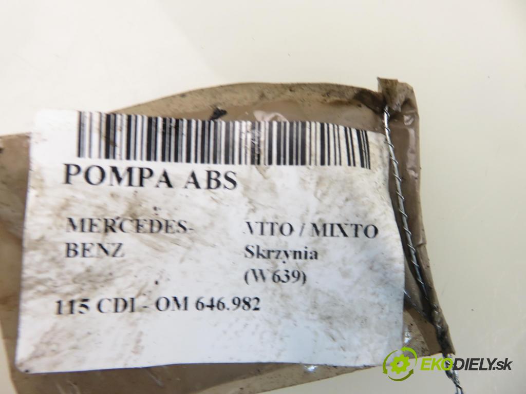 MERCEDES-BENZ VITO / MIXTO Skrzynia (W639) FURGON 2004 110,00 115 CDI 150 - OM 646.982 2148,00 Pumpa ABS 0265950159 ; A0014460989 (Pumpa ABS)
