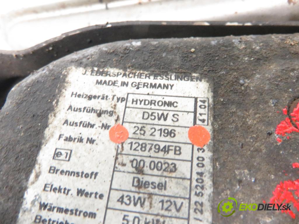 MERCEDES-BENZ VITO / MIXTO Skrzynia (W639) FURGON 2004 110,00 115 CDI 150 - OM 646.982 2148,00 Webasto 252196 (Webasto ohřívače)