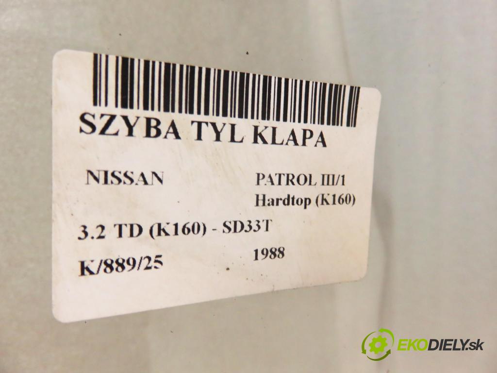 NISSAN PATROL III/1 Hardtop (K160) TERENOWY 1988 81,00 3.2 TD R6 (K160) 110 - SD33T 3246,00 Okno zadné kapota 