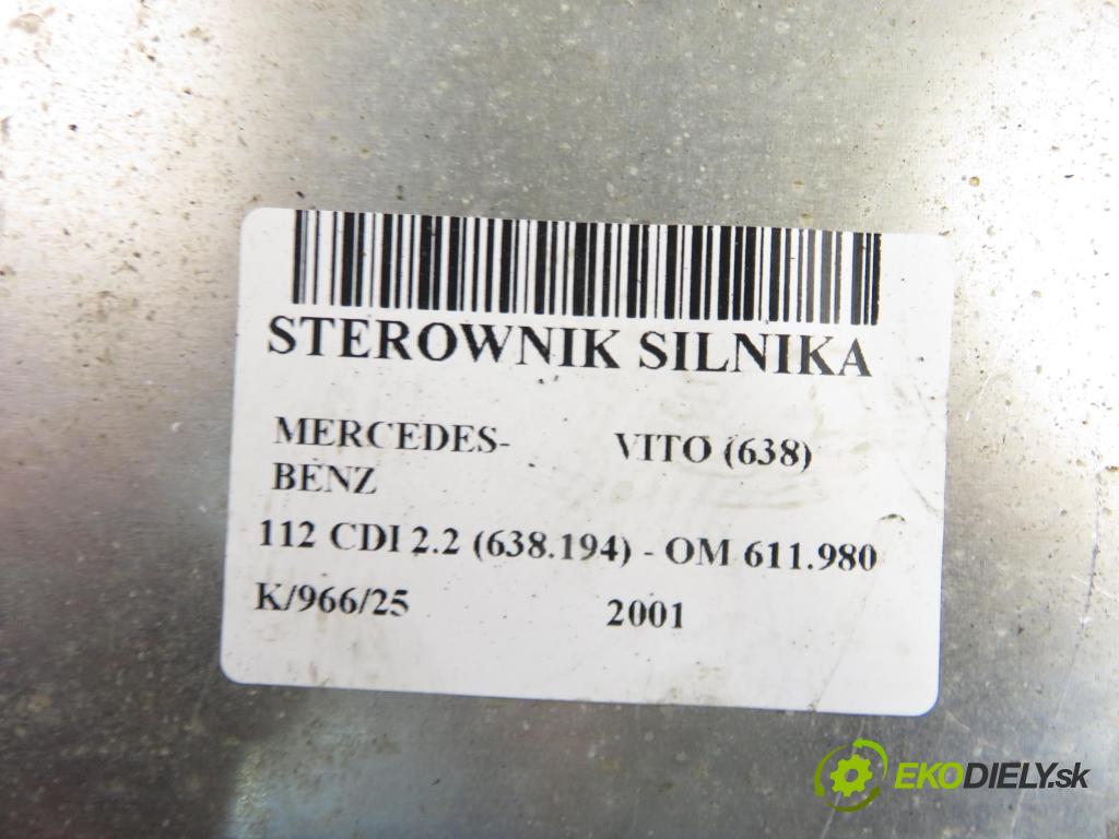MERCEDES-BENZ VITO Autobus (638) BUS 2001 90,00 112 CDI 2.2 122 - OM 611.980 2151,00 Riadiaca jednotka Motor 6111530879