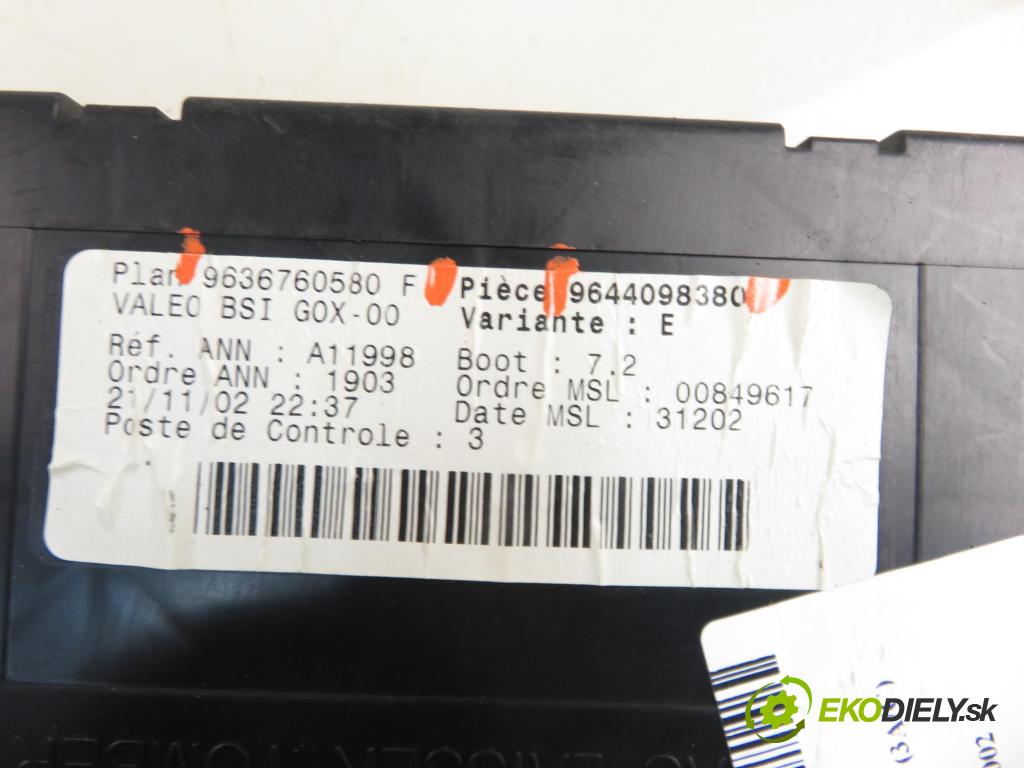PEUGEOT 307 (3A/C) HB 2002 81,00 1.6 - NFU (TU5JP4) 1587,00 MODUL BSI 9636760580F ; 9644098380