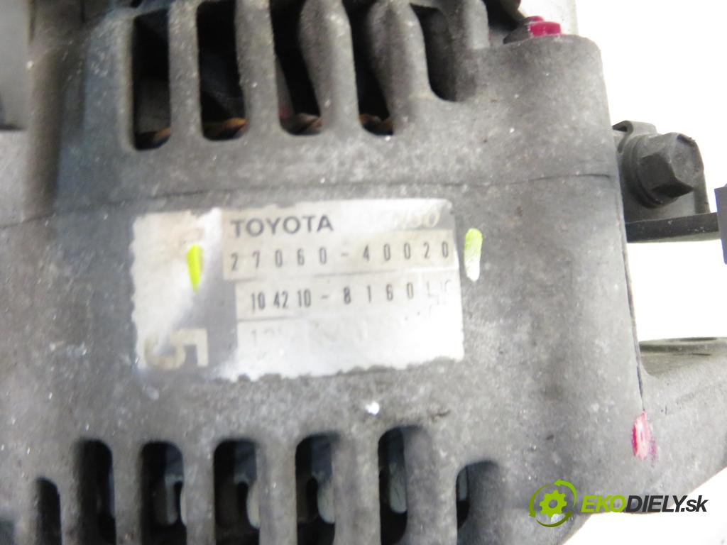 TOYOTA YARIS (_P9_) HB 2005 51,00 1.0 VVT-i (KSP90_) - 1KR-FE 998,00 Alternátor 2706040020 (Alternátory)