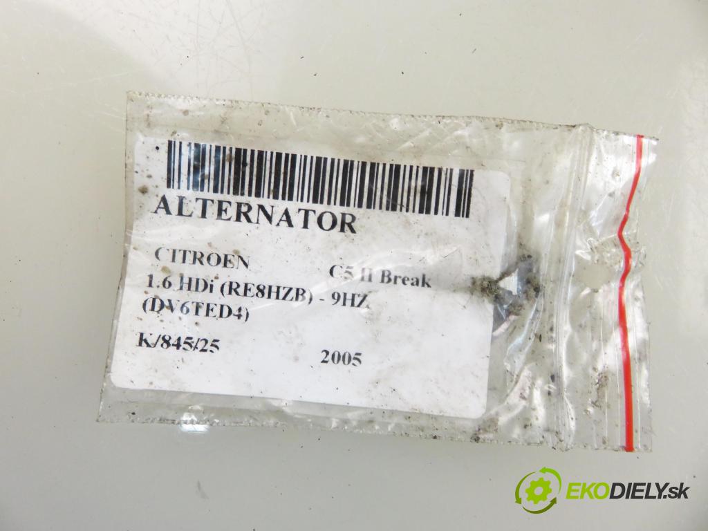 CITROEN C5 II Break (RE_) KOMBI 2005 80,00 1.6 HDi (RE8HZB) - 9HZ (DV6TED4) 1560,00 Alternátor 9646321880 (Alternátory)