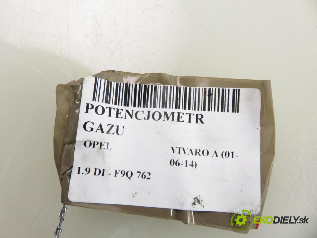OPEL VIVARO A Autobus (X83) BUS 2003 60,00 1.9 DCI 80 - F9Q 762 1870,00 potenciometr plynového pedálu 7700313060 (Pedály)